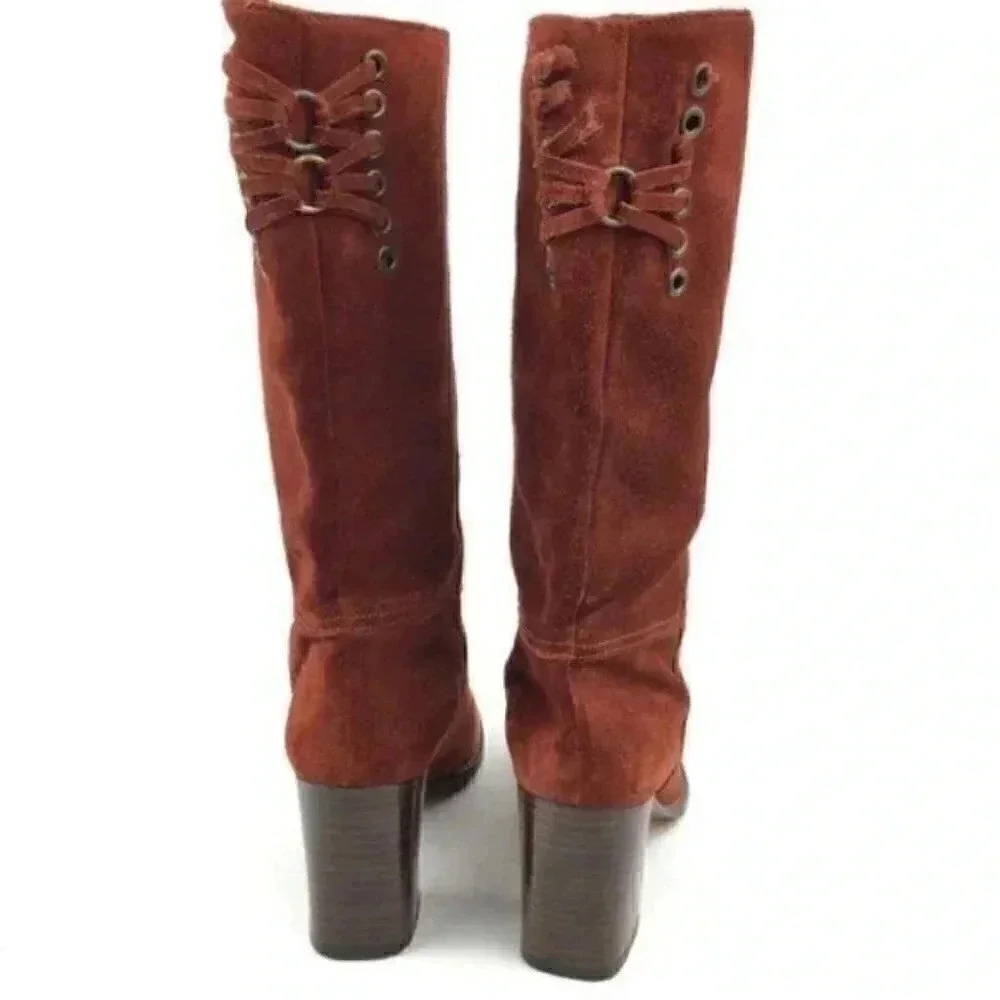 New Coach Mid Calf Boots Sz 5.5 Coty Italian Suede - Picture 3 of 8